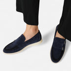 Solenne | Men’s Handmade Suede Double-Buckle Loafers