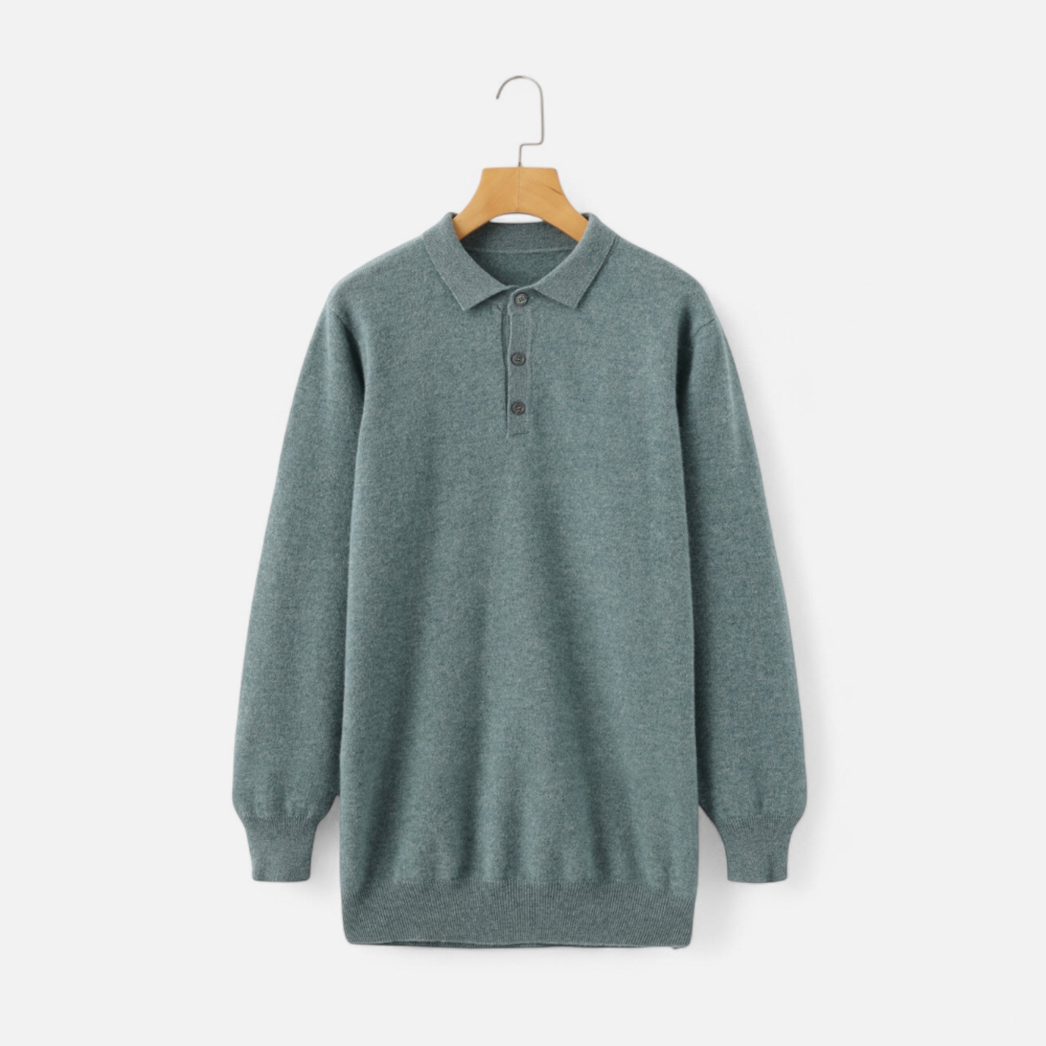 Solenne | Men’s Pure Cashmere Polo Knit