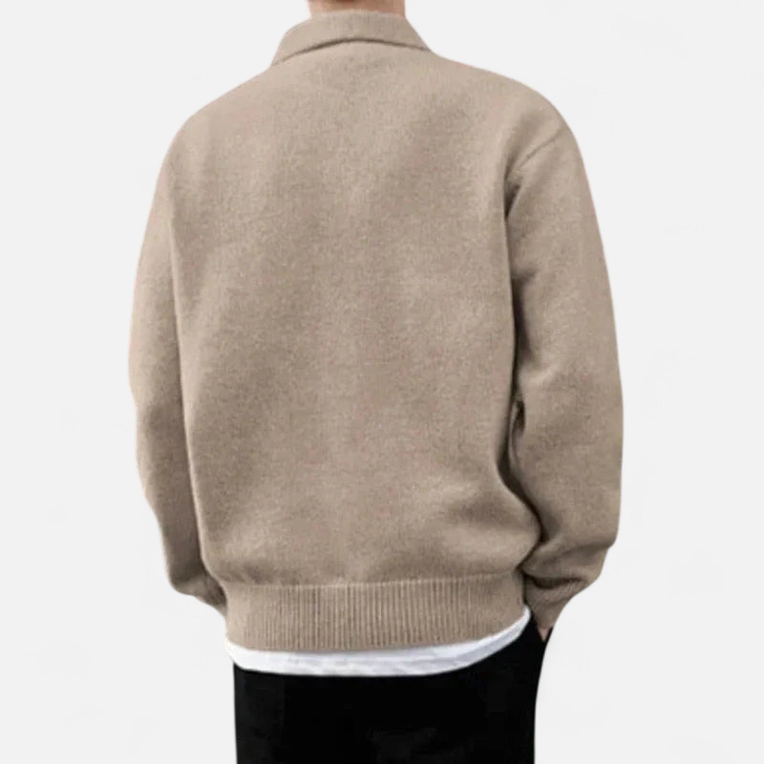 Solenne | Men’s Wool Half-Zip Heritage Sweater