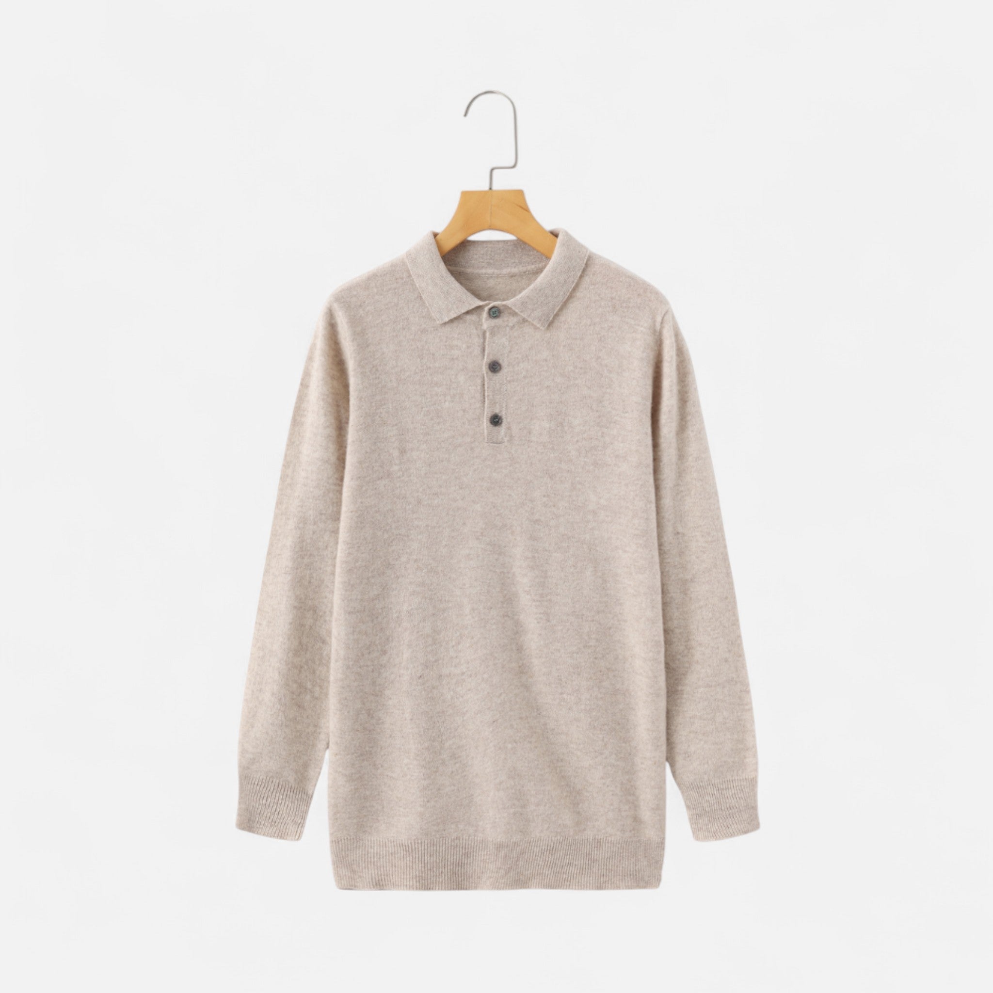 Solenne | Men’s Pure Cashmere Polo Knit
