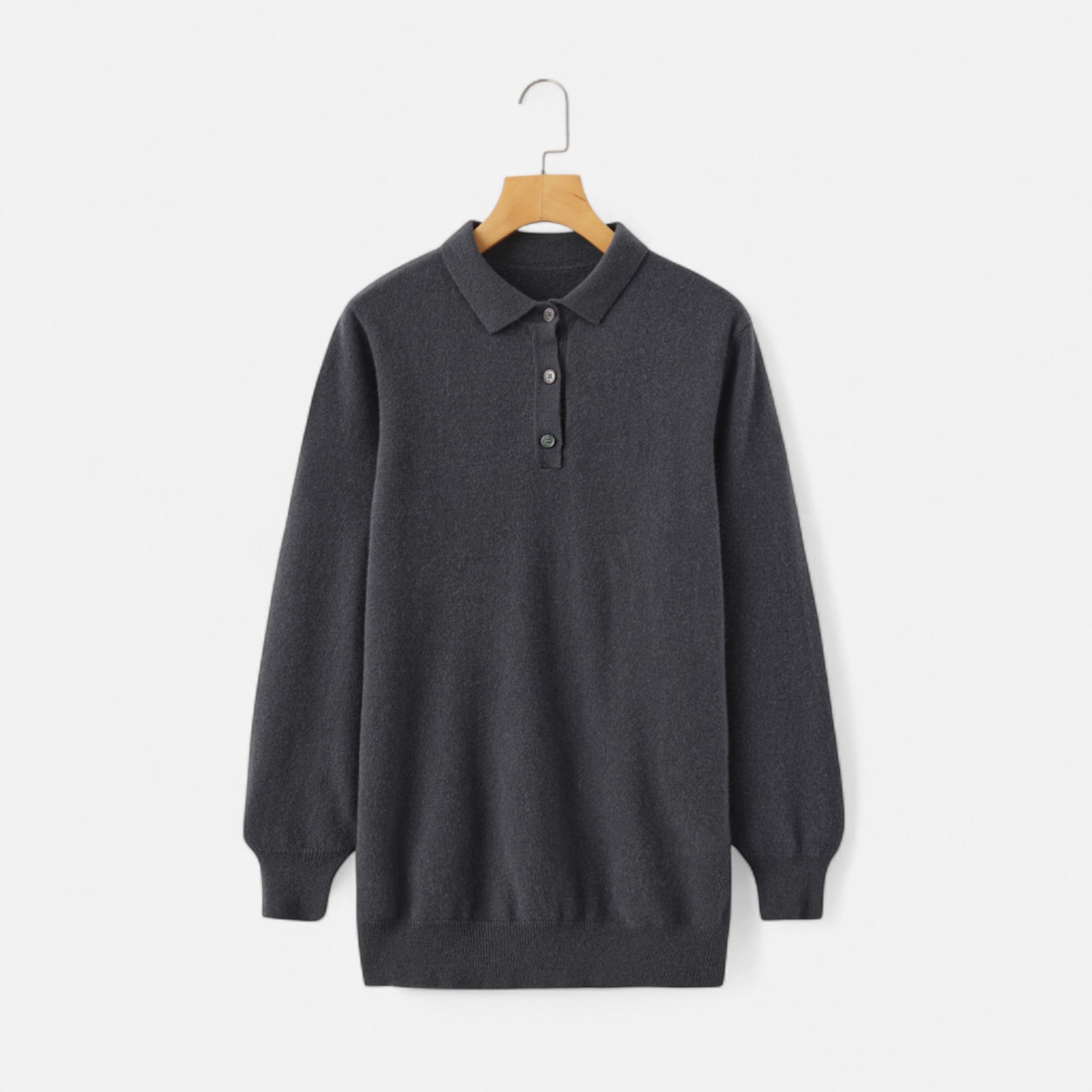 Solenne | Men’s Pure Cashmere Polo Knit