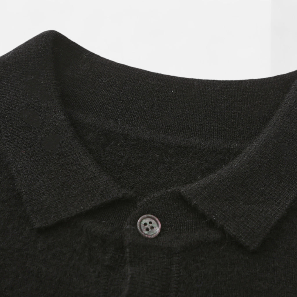 Solenne | Men’s Pure Cashmere Polo Knit