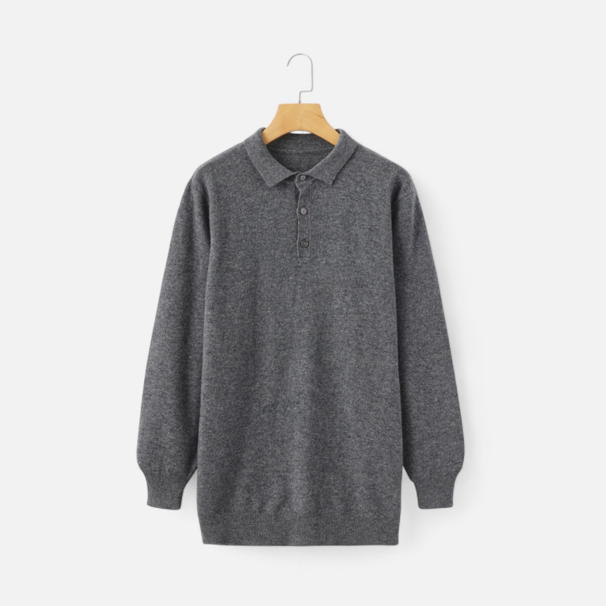 Solenne | Men’s Pure Cashmere Polo Knit
