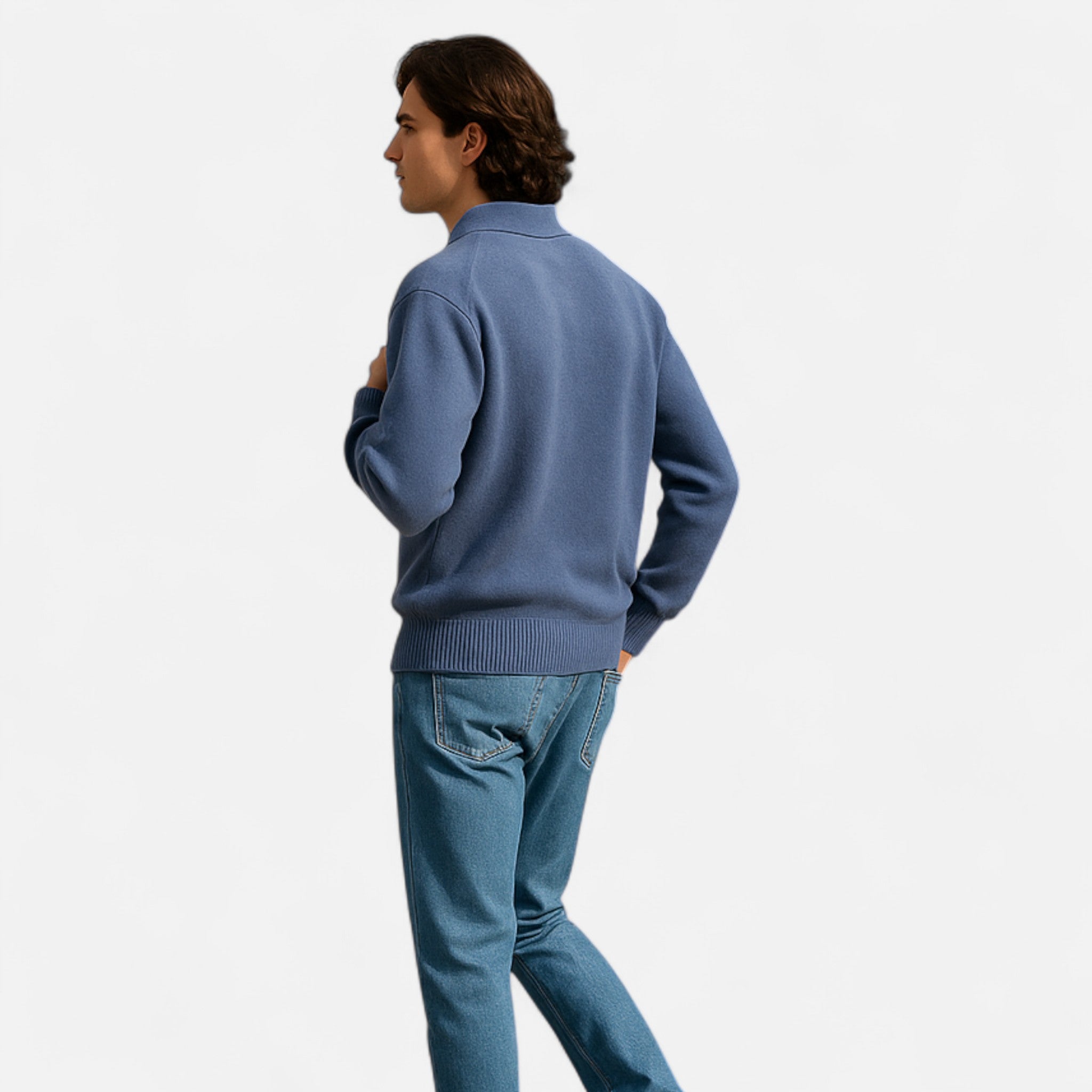 Solenne | Men’s Wool Half-Zip Heritage Sweater