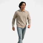 Solenne | Men’s Cotton Half-Zip Knit Sweater