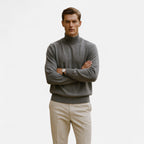 Solenne | Men’s Half-Turtleneck Cotton Blend Sweater