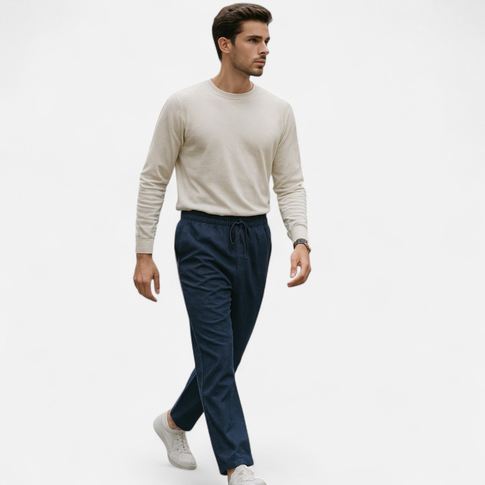 Solenne | Men’s Portofino Relaxed Linen Trousers