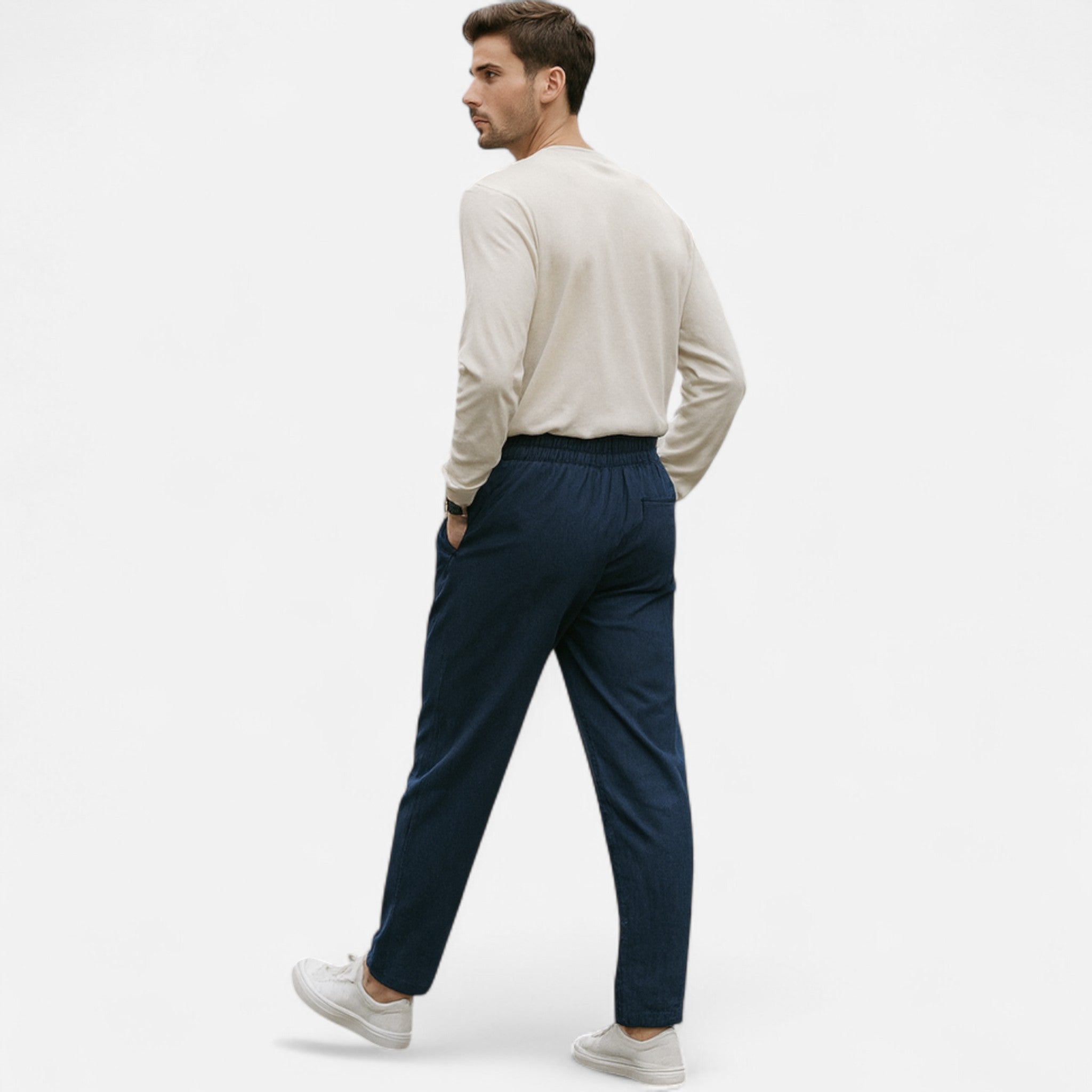 Solenne | Men’s Portofino Relaxed Linen Trousers