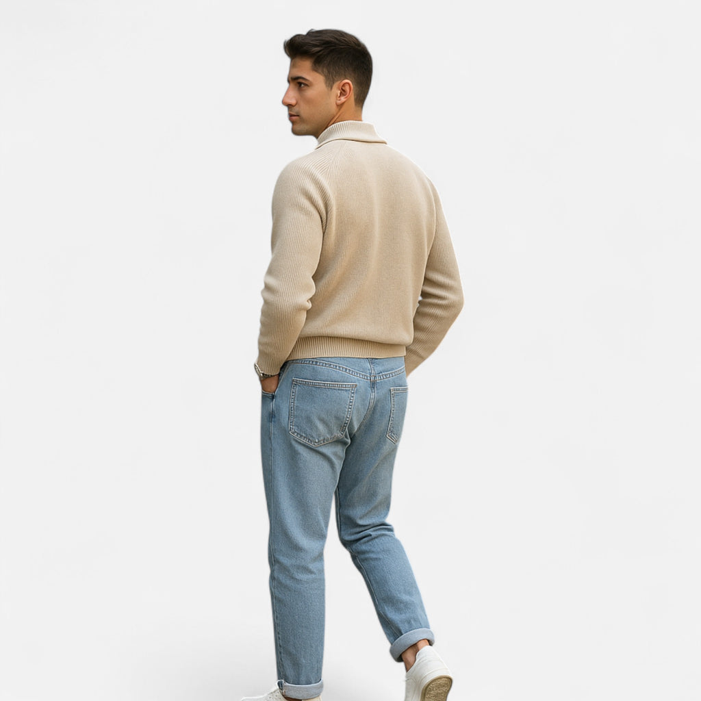 Solenne | Men’s Classic Collar Raglan Knit Sweater