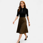 Solenne | Women’s Slim-Fit Knitted Short-Sleeve Sweater