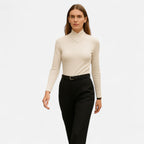 Solenne | Women’s Warm High-Neck Knit Shirt