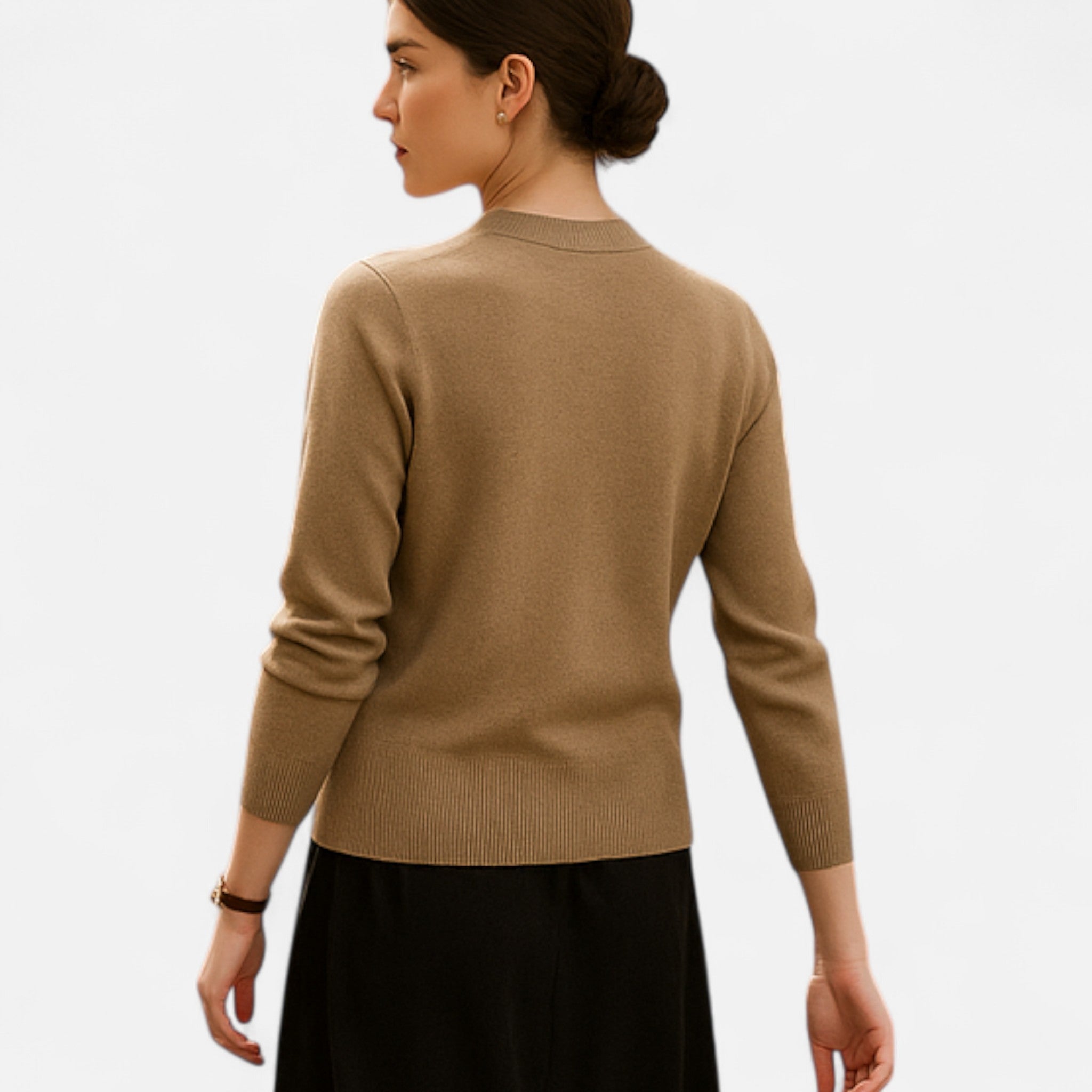 Solenne | Women’s Elegant Knit Button-Front Cardigan