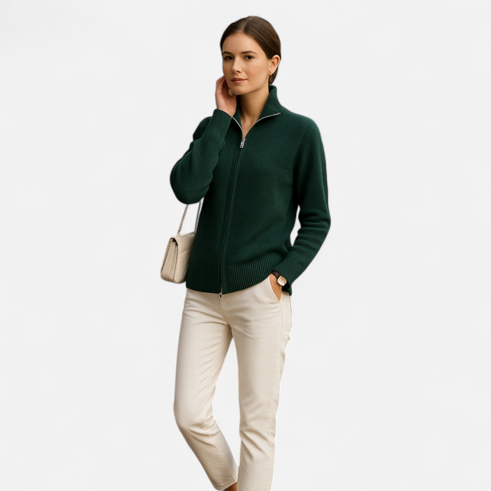 Solenne | Women’s Dual-Zip Colour-Block Sweater