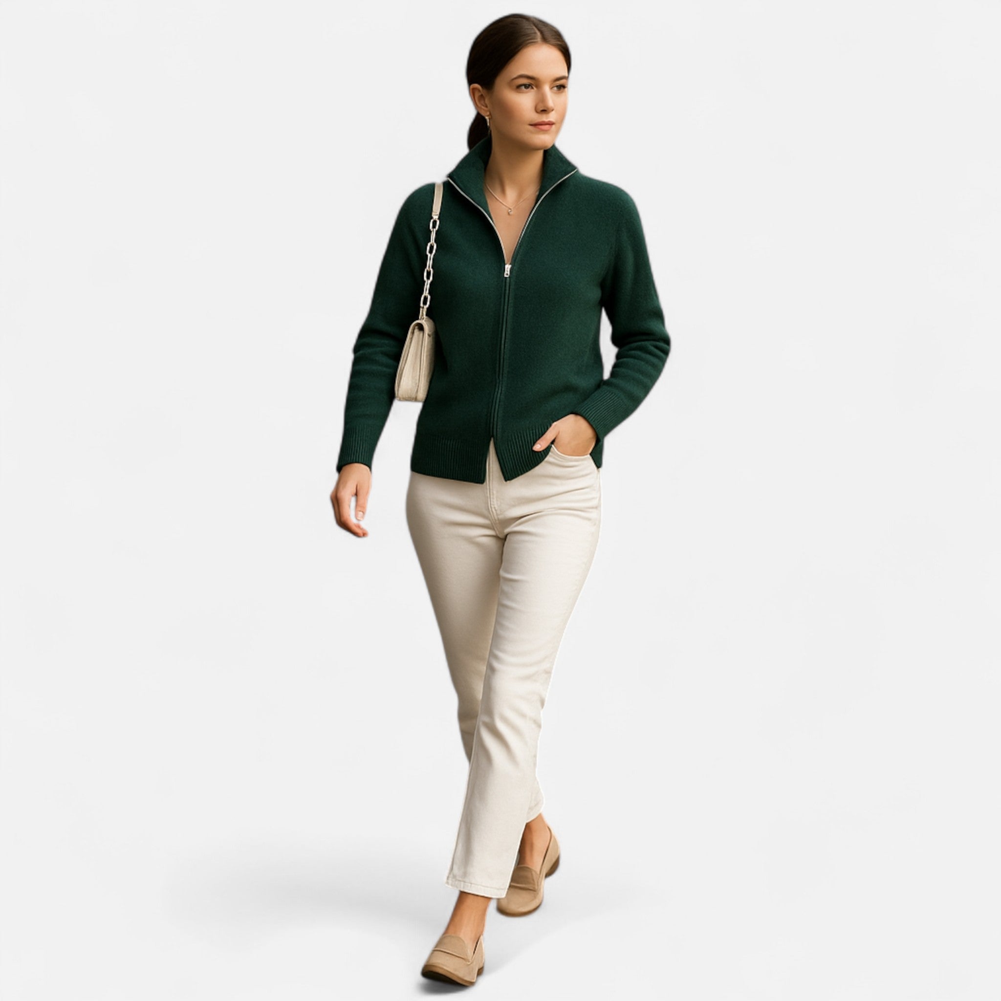 Solenne | Women’s Dual-Zip Colour-Block Sweater