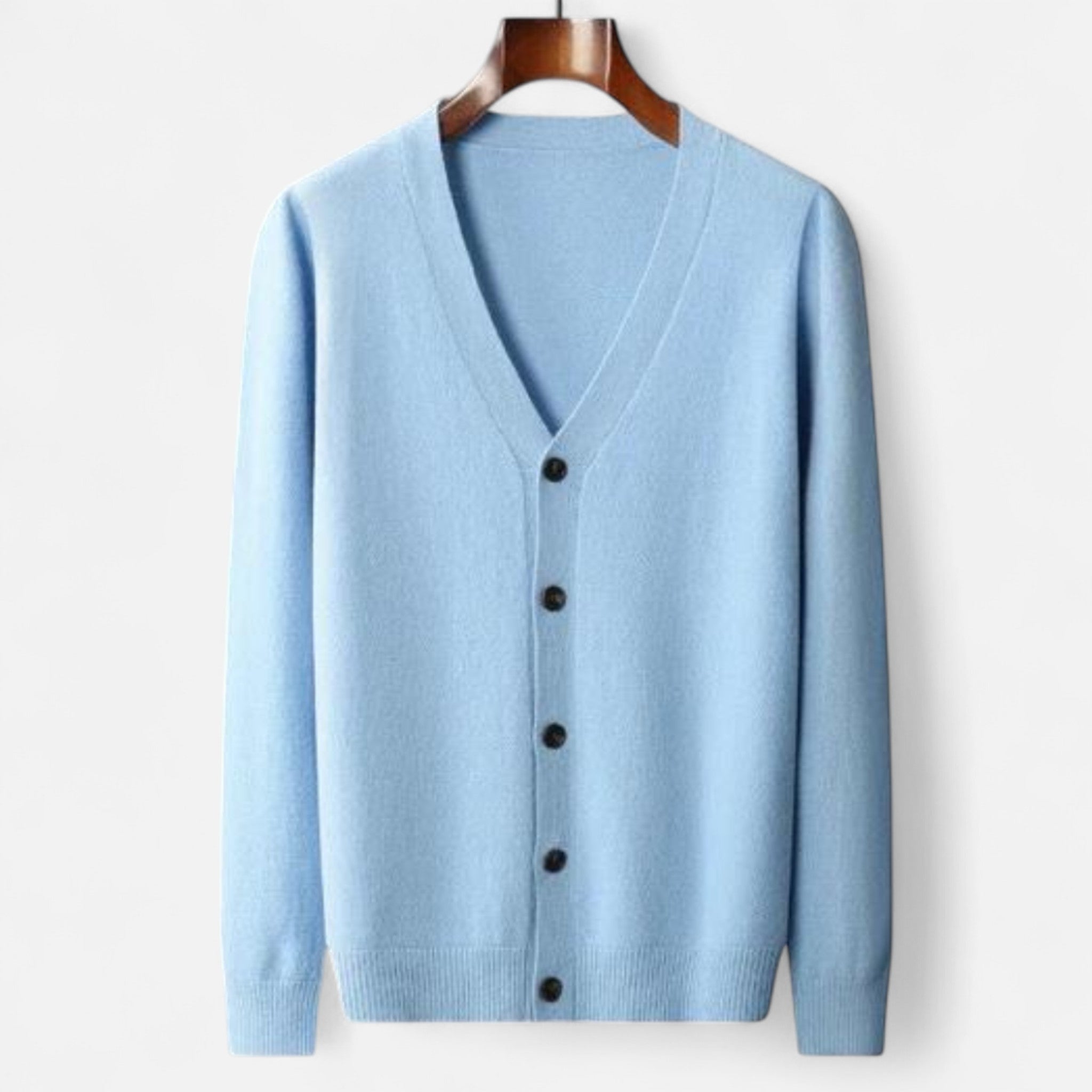 Solenne | Men’s Pure Cashmere Button-Front Cardigan