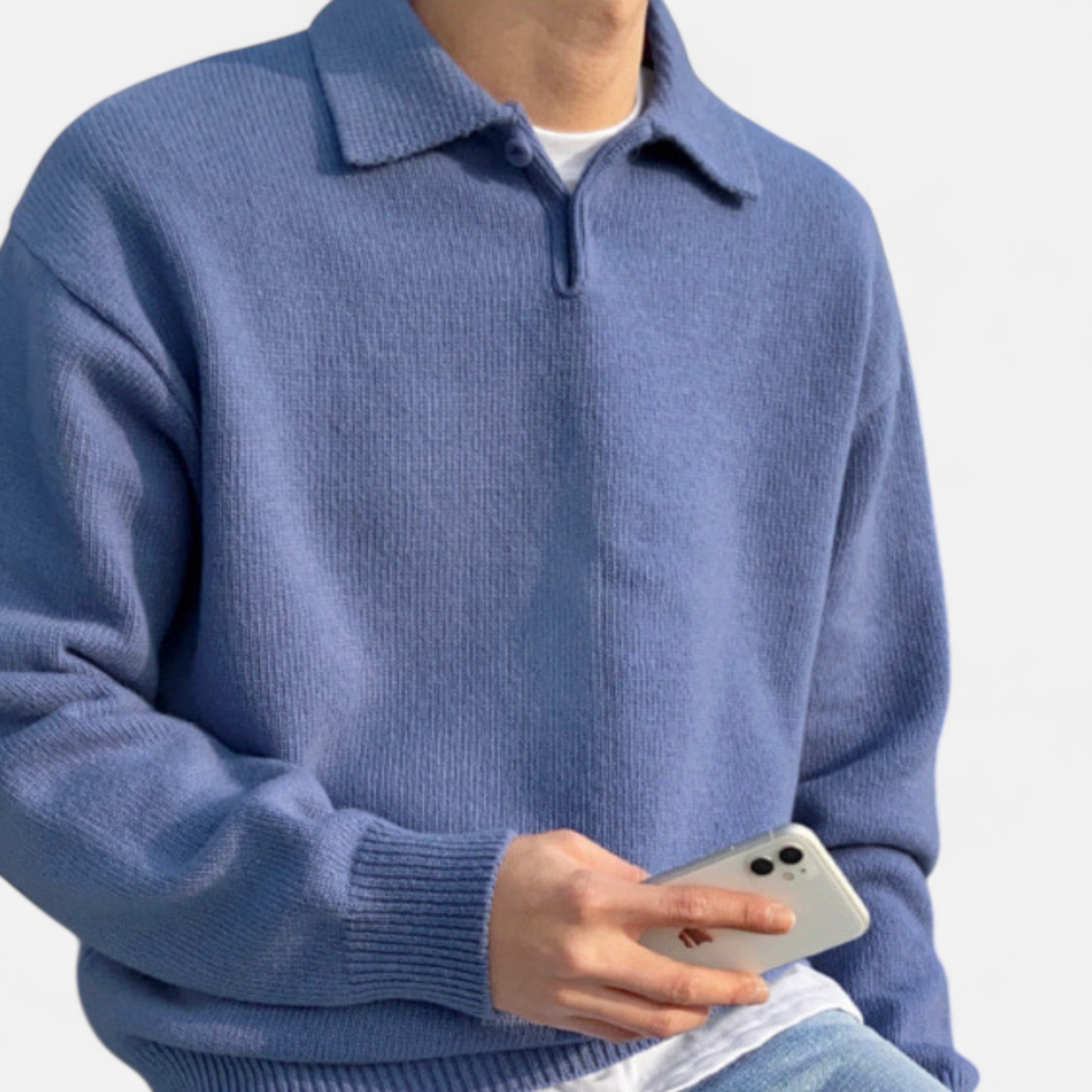 Solenne | Men’s Wool Half-Zip Heritage Sweater