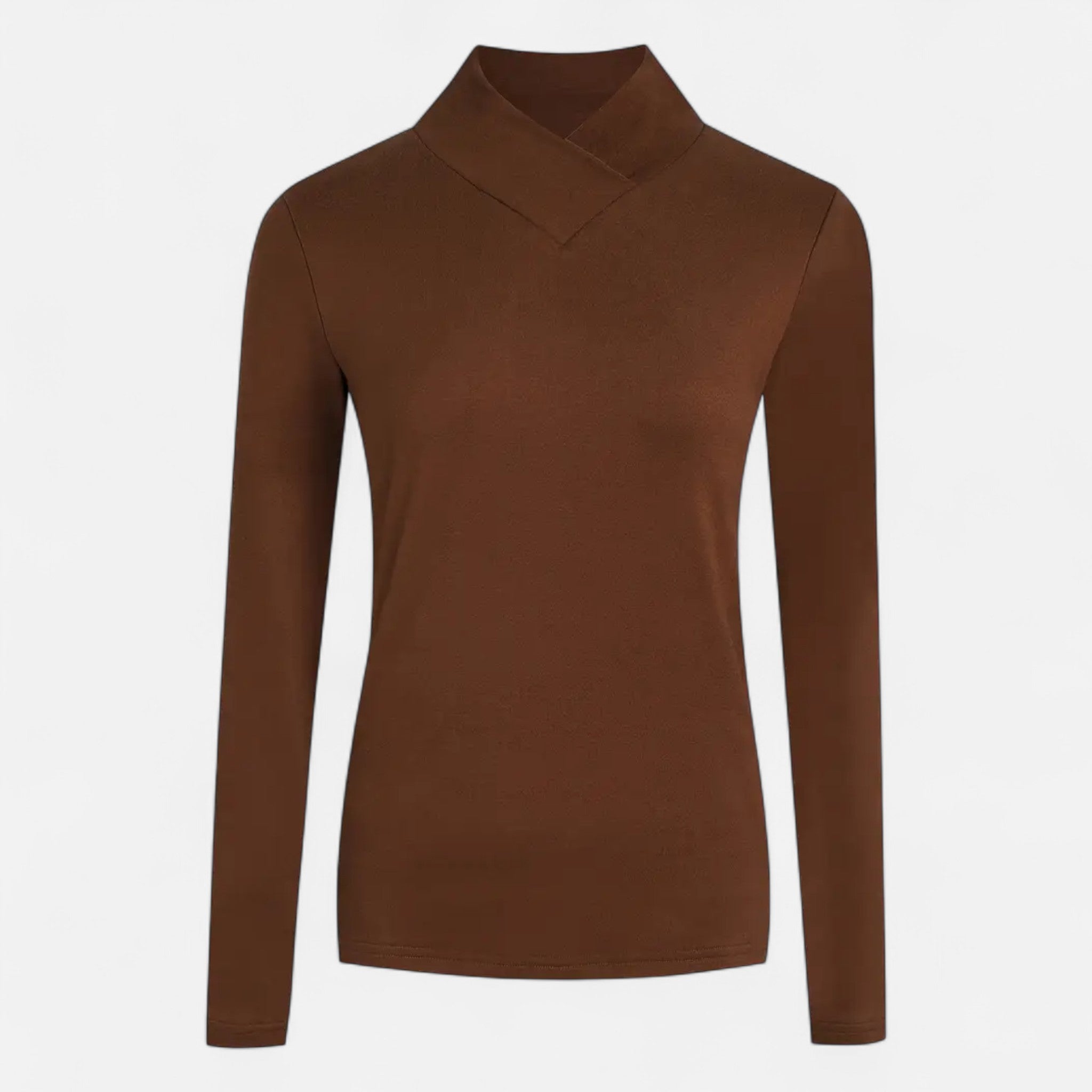 Solenne | Women’s Warm High-Neck Knit Shirt