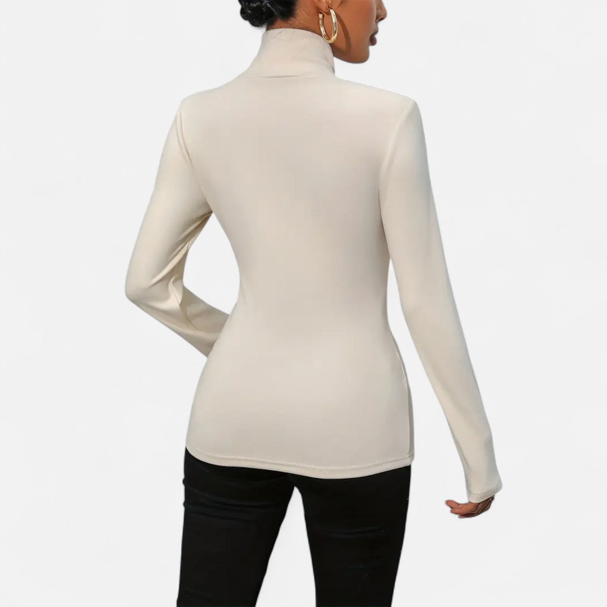 Solenne | Women’s Warm High-Neck Knit Shirt