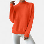 Solenne | Women’s Elegant Mock-Neck Pullover Sweater