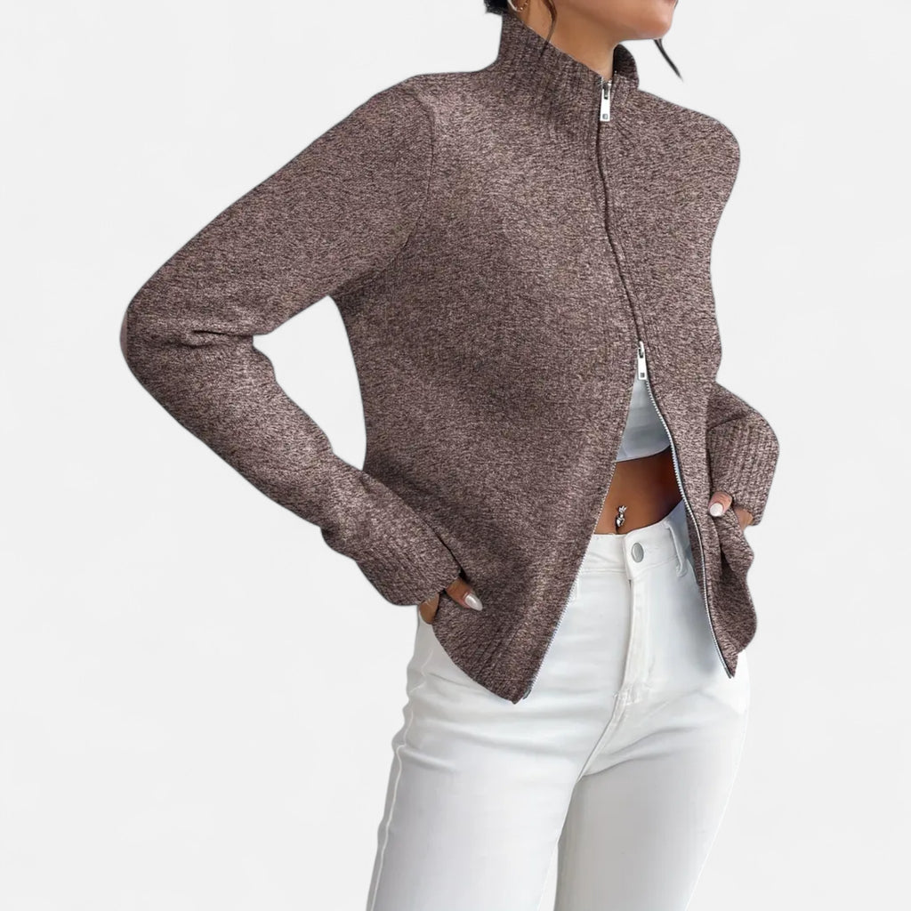 Solenne | Women’s Dual-Zip Colour-Block Sweater
