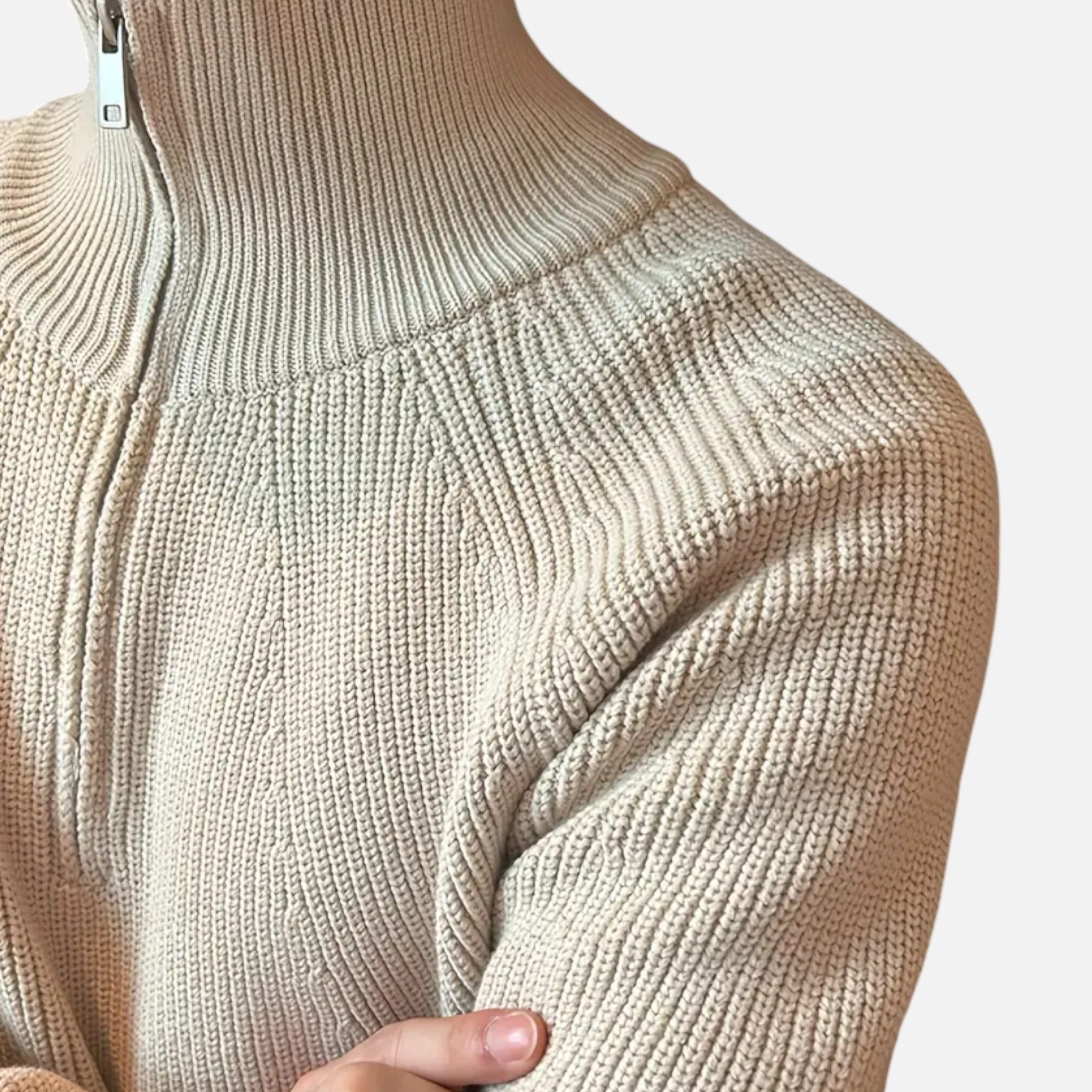 Solenne | Men’s Classic Collar Raglan Knit Sweater