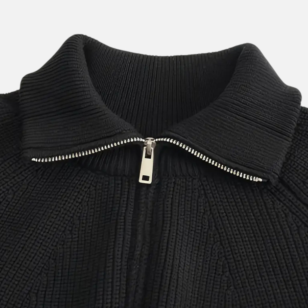 Solenne | Men’s Classic Collar Raglan Knit Sweater