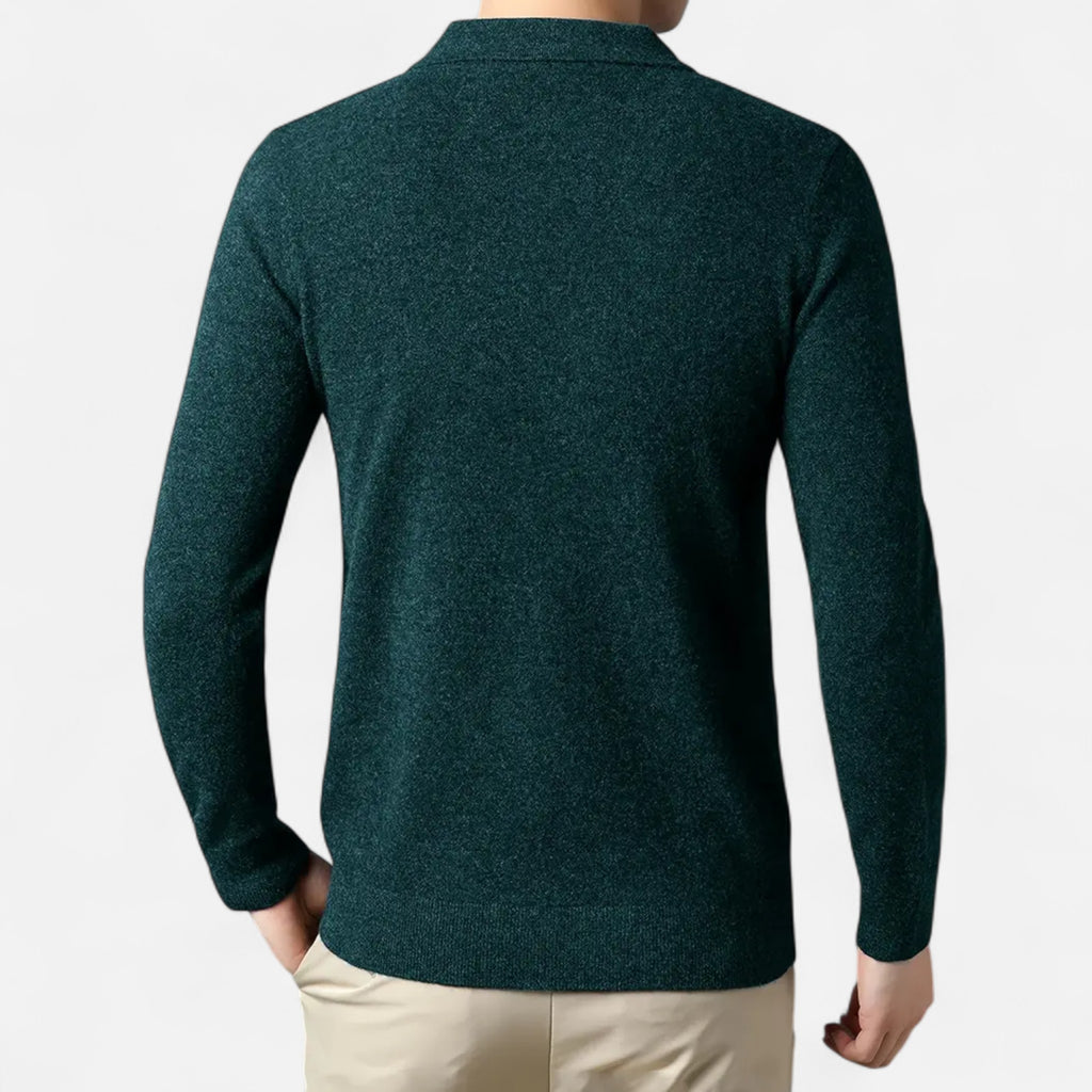 Solenne | Men’s Slim-Fit Knit Button-Collar Sweater
