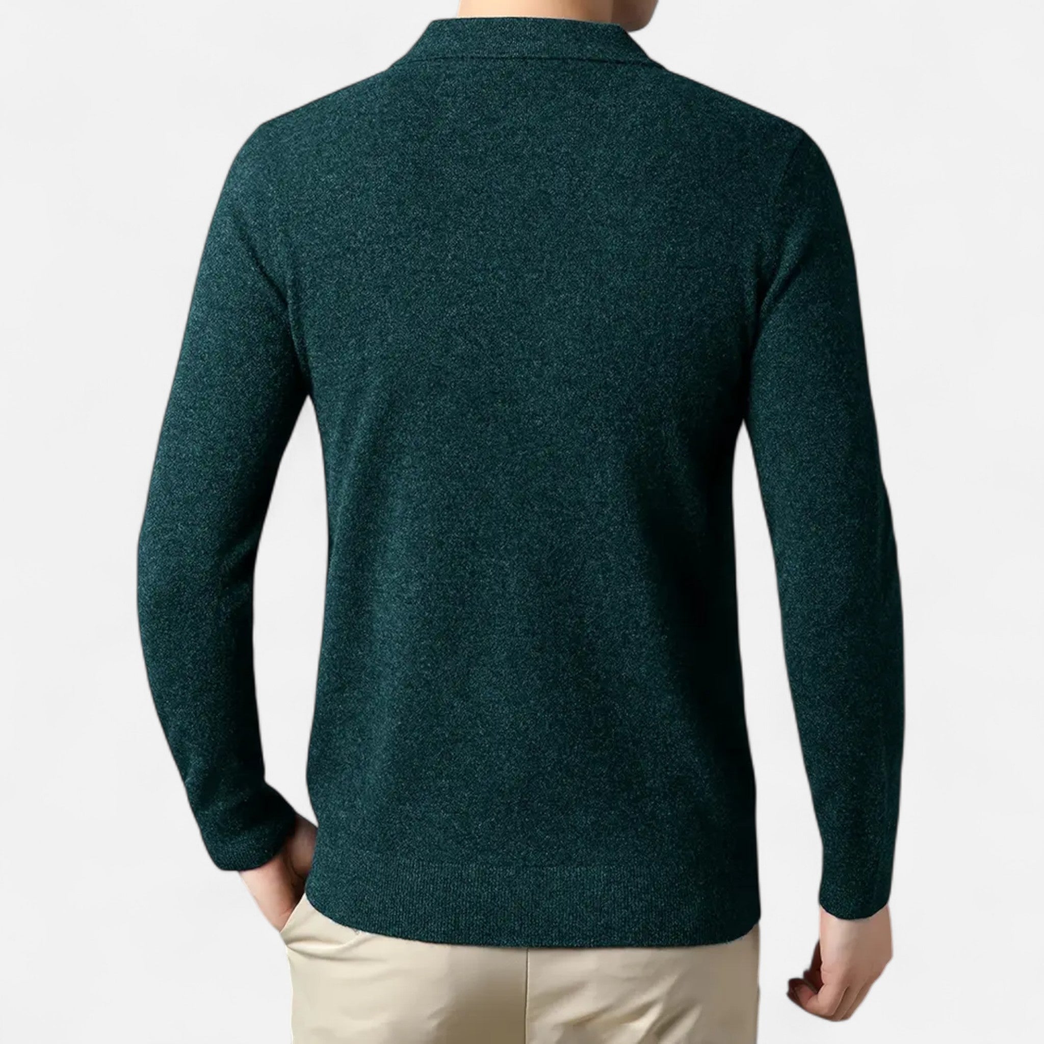 Solenne | Men’s Slim-Fit Knit Button-Collar Sweater