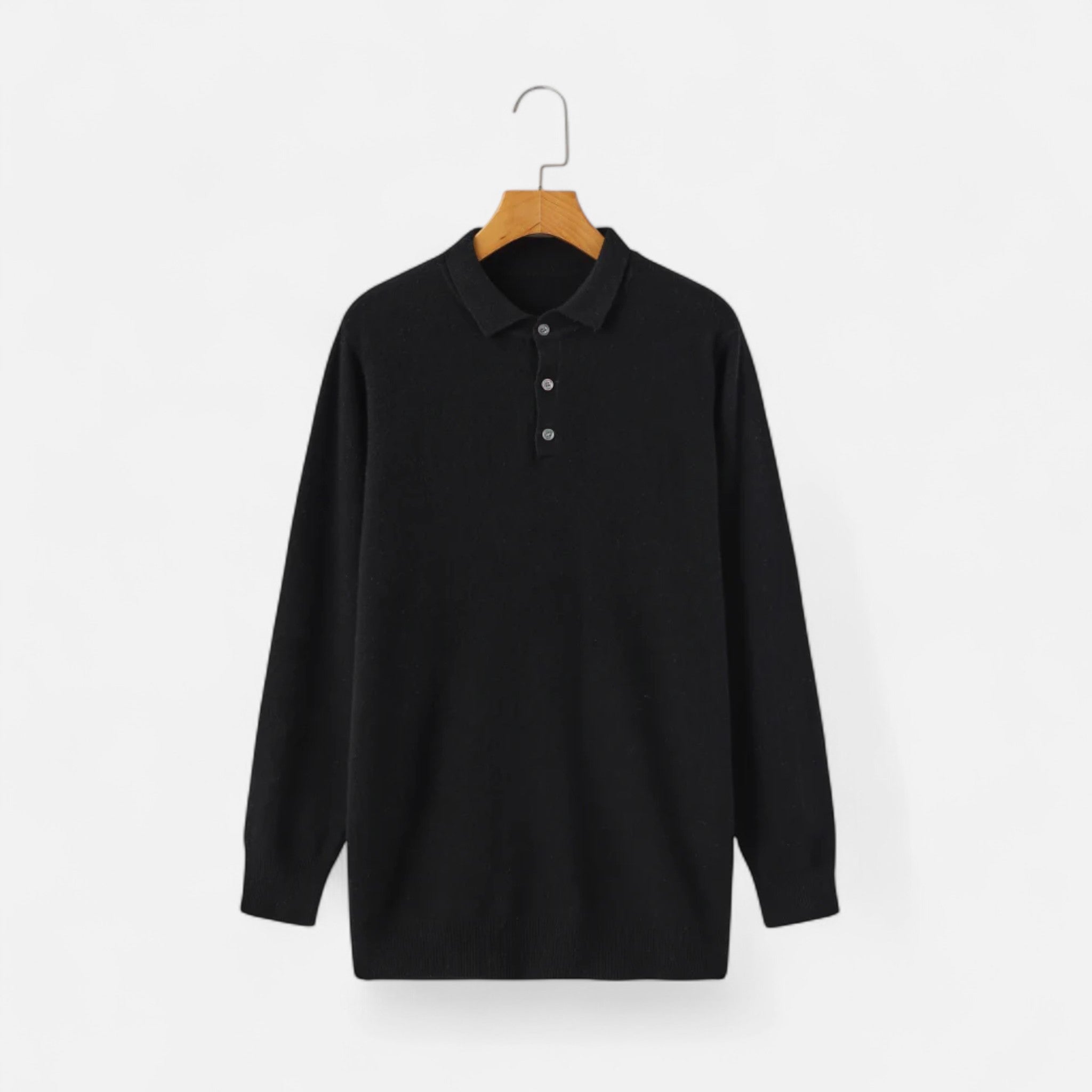 Solenne | Men’s Pure Cashmere Polo Knit