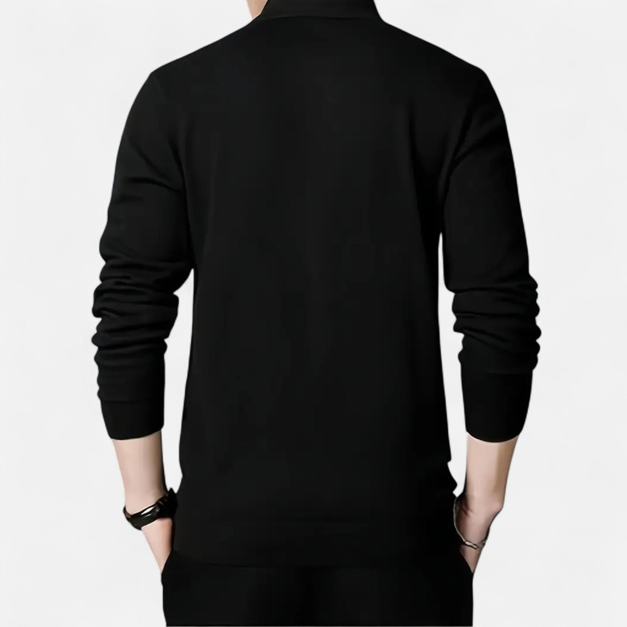 Solenne | Men’s Slim-Fit Knit Button-Collar Sweater