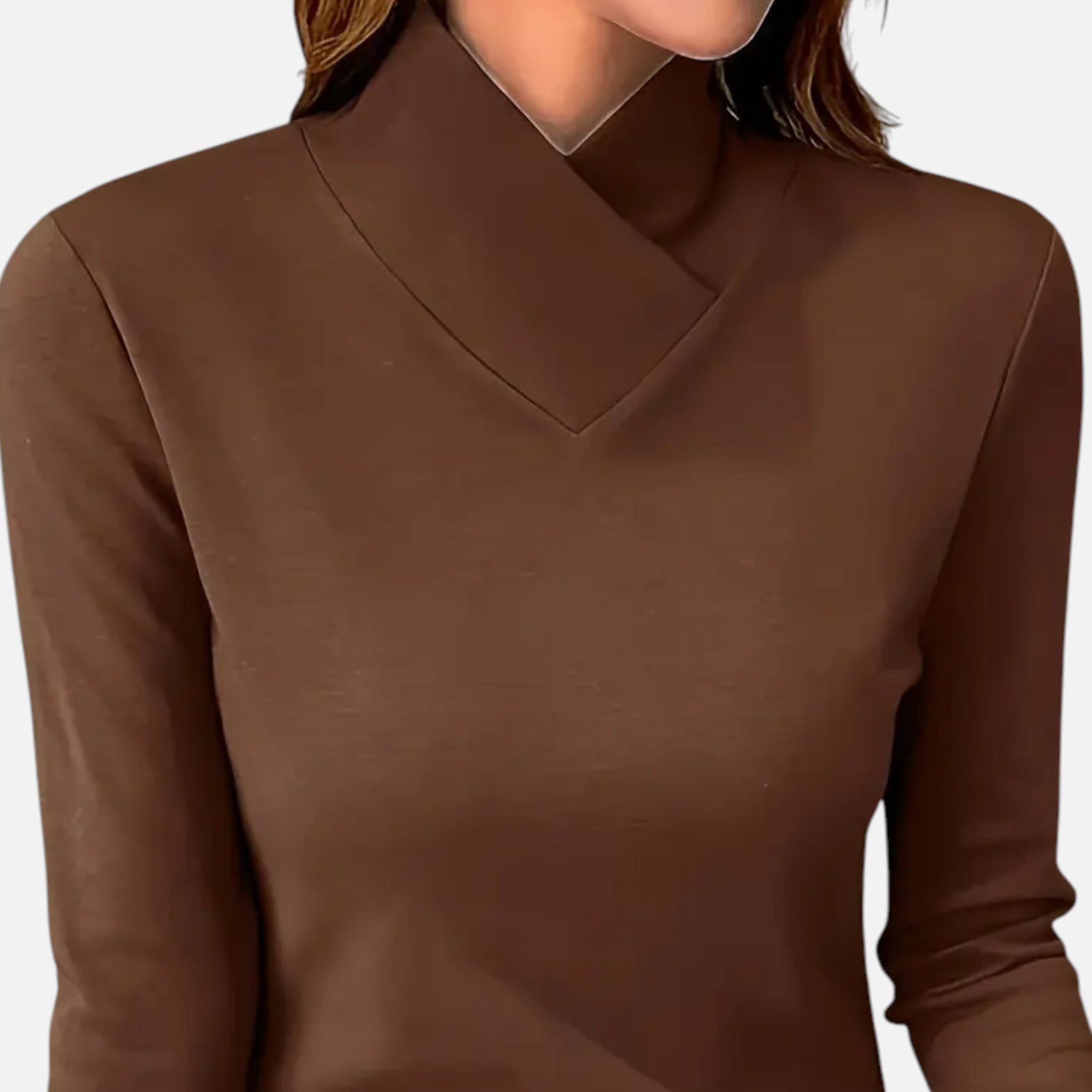Solenne | Women’s Warm High-Neck Knit Shirt