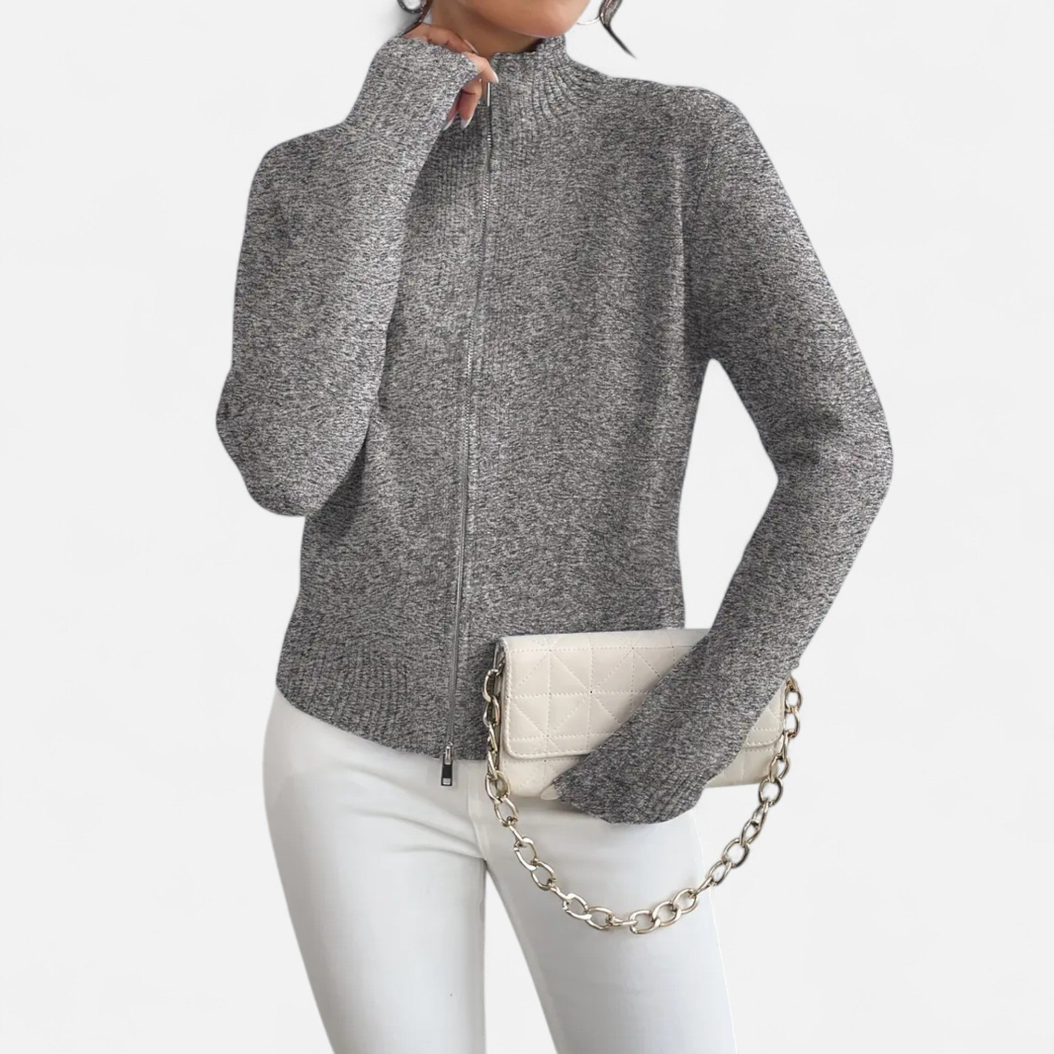 Solenne | Women’s Dual-Zip Colour-Block Sweater