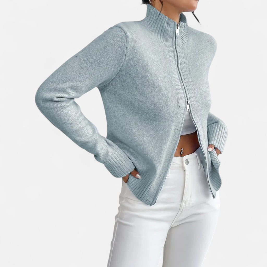 Solenne | Women’s Dual-Zip Colour-Block Sweater