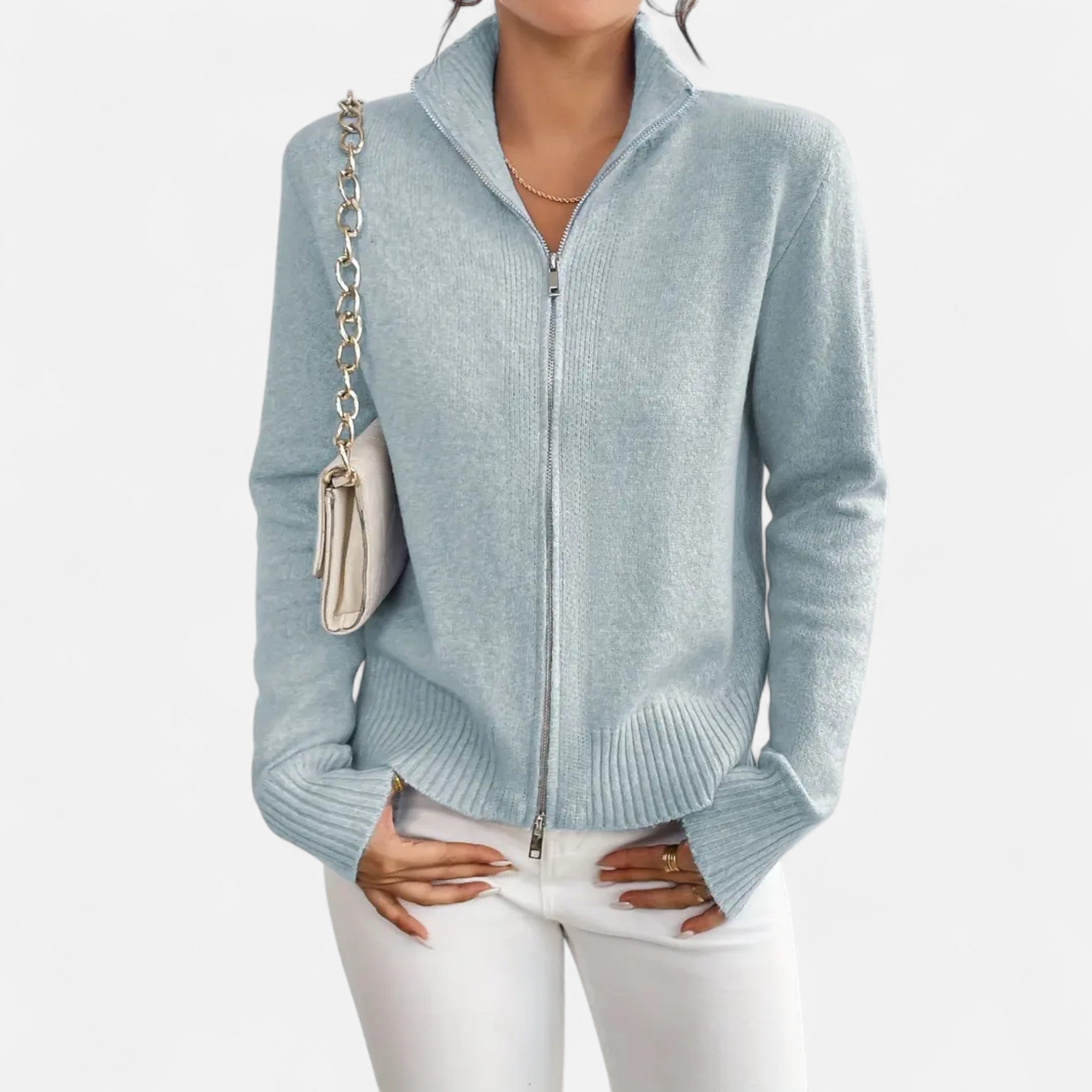 Solenne | Women’s Dual-Zip Colour-Block Sweater