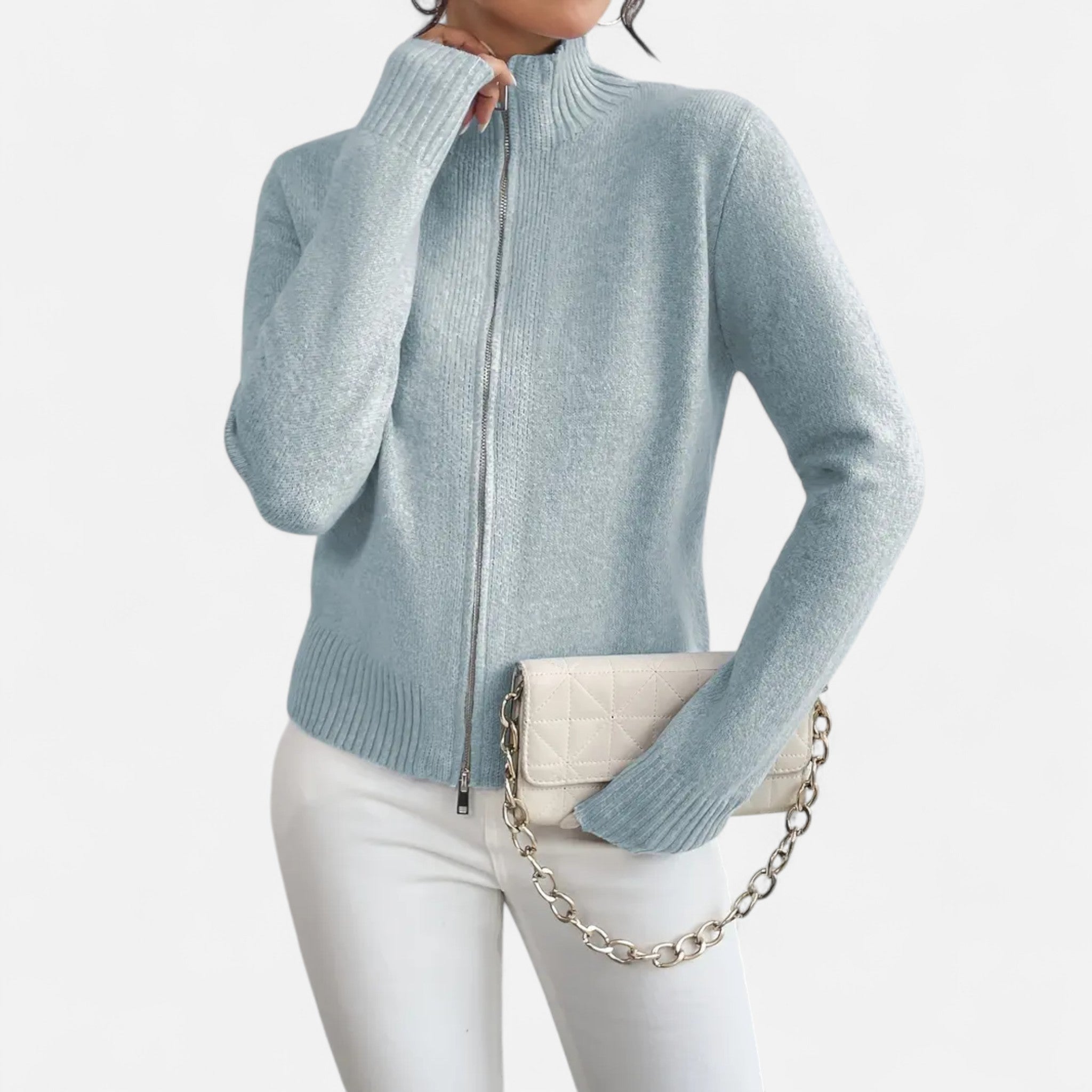 Solenne | Women’s Dual-Zip Colour-Block Sweater