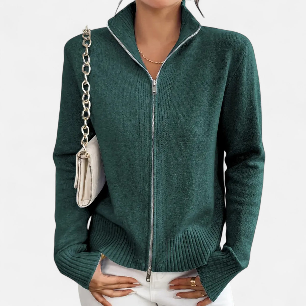 Solenne | Women’s Dual-Zip Colour-Block Sweater