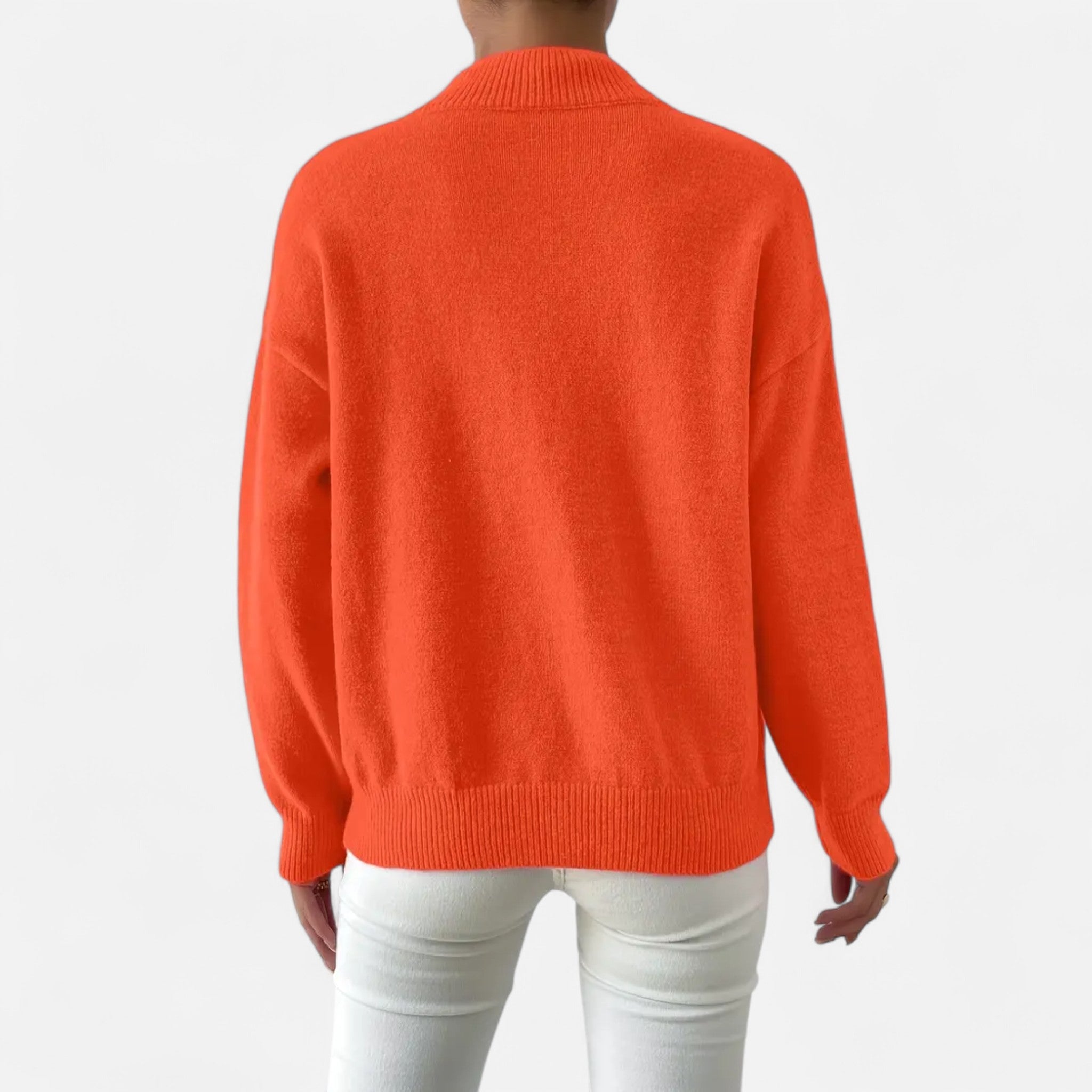 Solenne | Women’s Elegant Mock-Neck Pullover Sweater