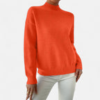 Solenne | Women’s Elegant Mock-Neck Pullover Sweater