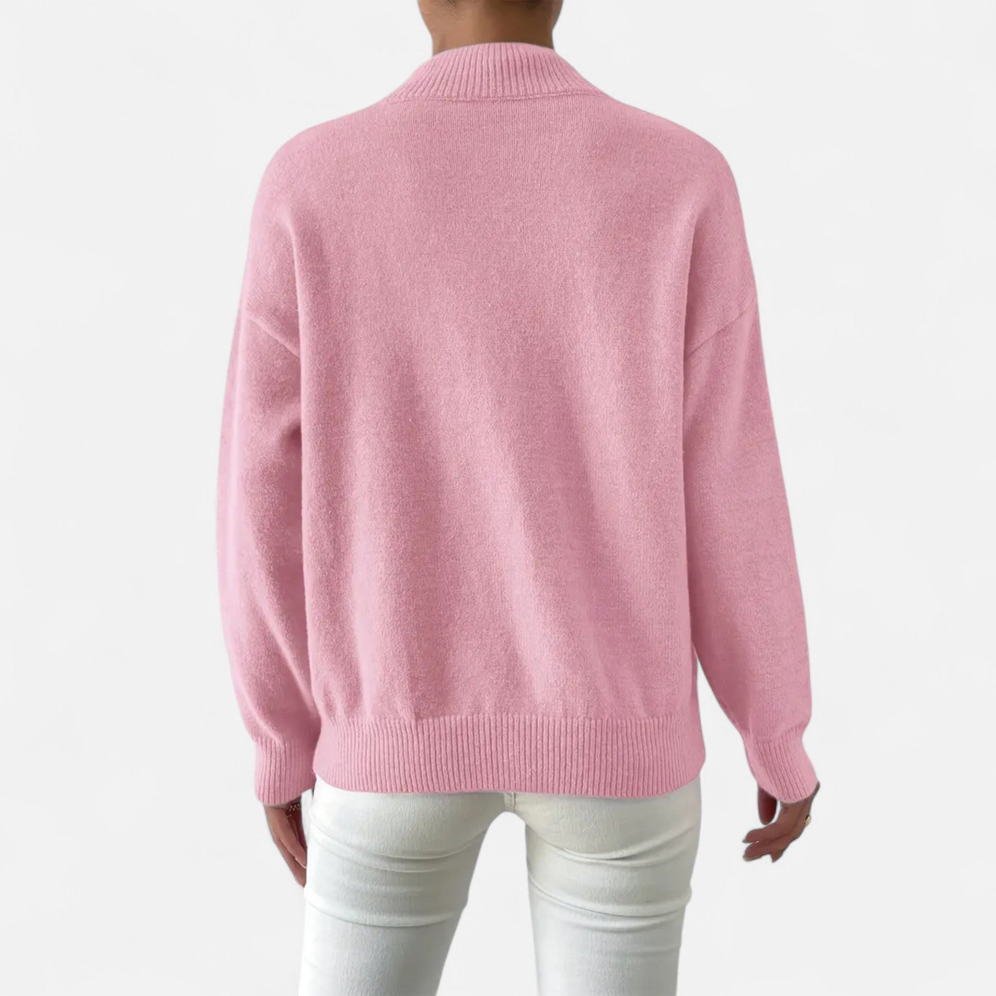 Solenne | Women’s Elegant Mock-Neck Pullover Sweater