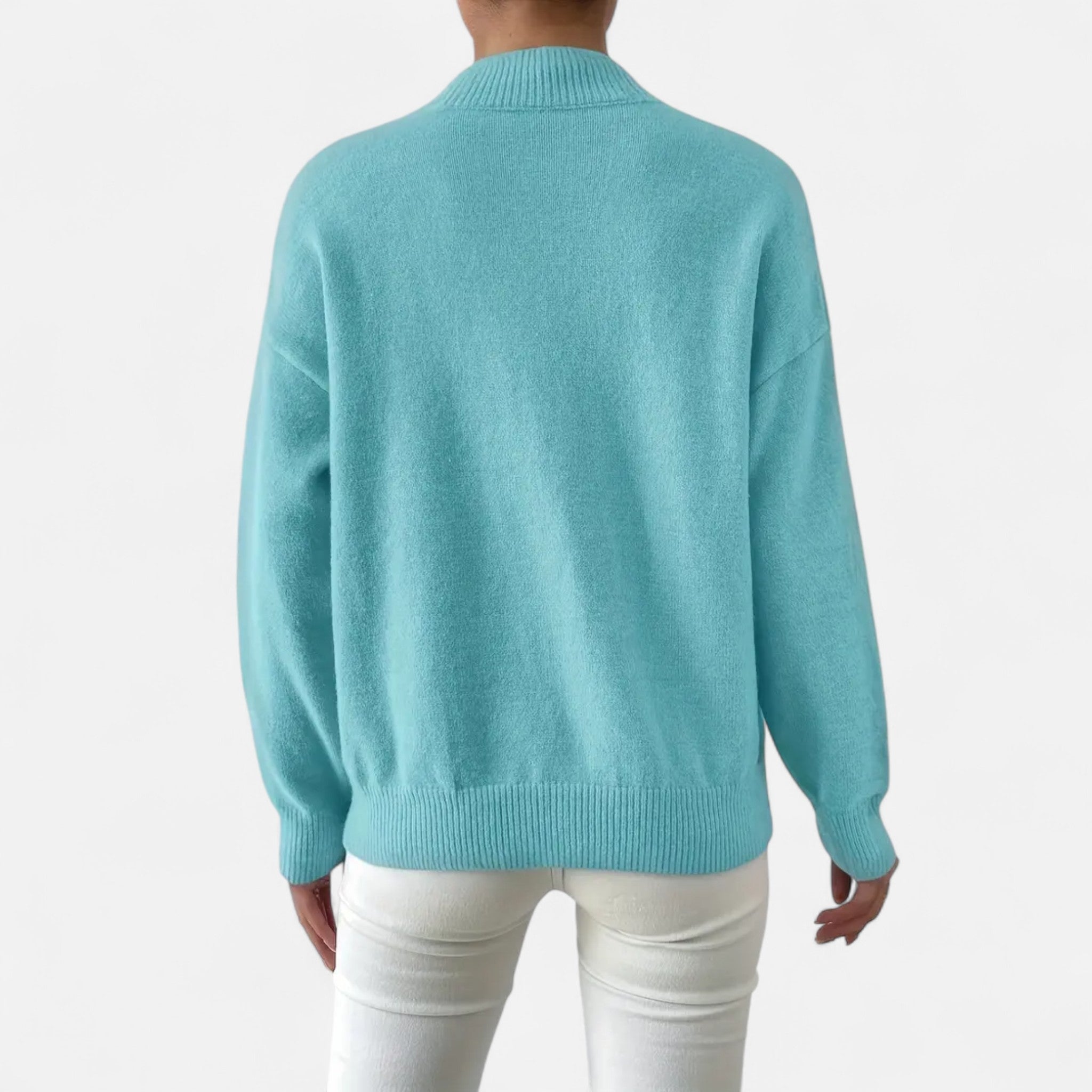 Solenne | Women’s Elegant Mock-Neck Pullover Sweater