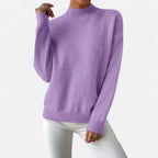 Solenne | Women’s Elegant Mock-Neck Pullover Sweater
