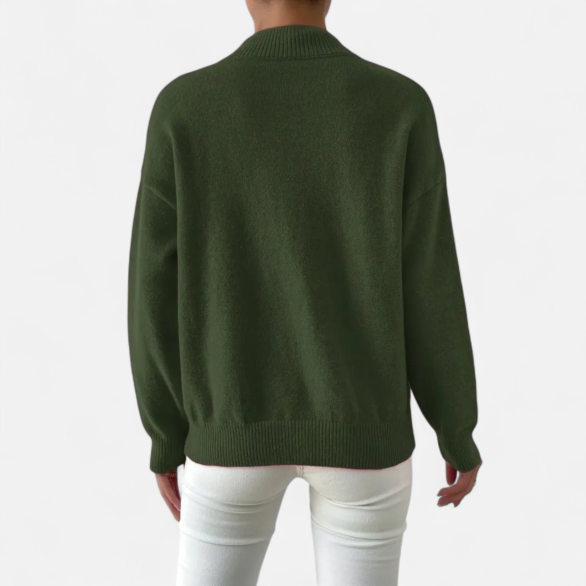 Solenne | Women’s Elegant Mock-Neck Pullover Sweater