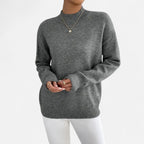 Solenne | Women’s Elegant Mock-Neck Pullover Sweater