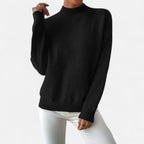 Solenne | Women’s Elegant Mock-Neck Pullover Sweater