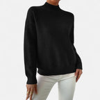 Solenne | Women’s Elegant Mock-Neck Pullover Sweater