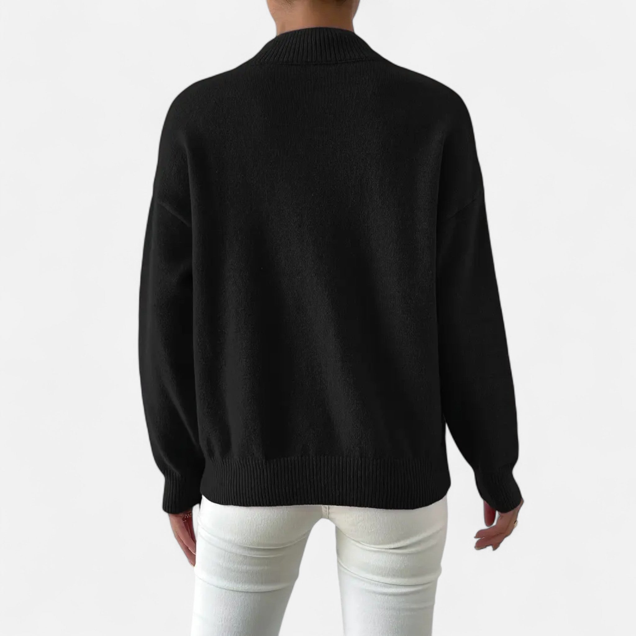Solenne | Women’s Elegant Mock-Neck Pullover Sweater
