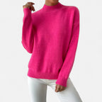 Solenne | Women’s Elegant Mock-Neck Pullover Sweater