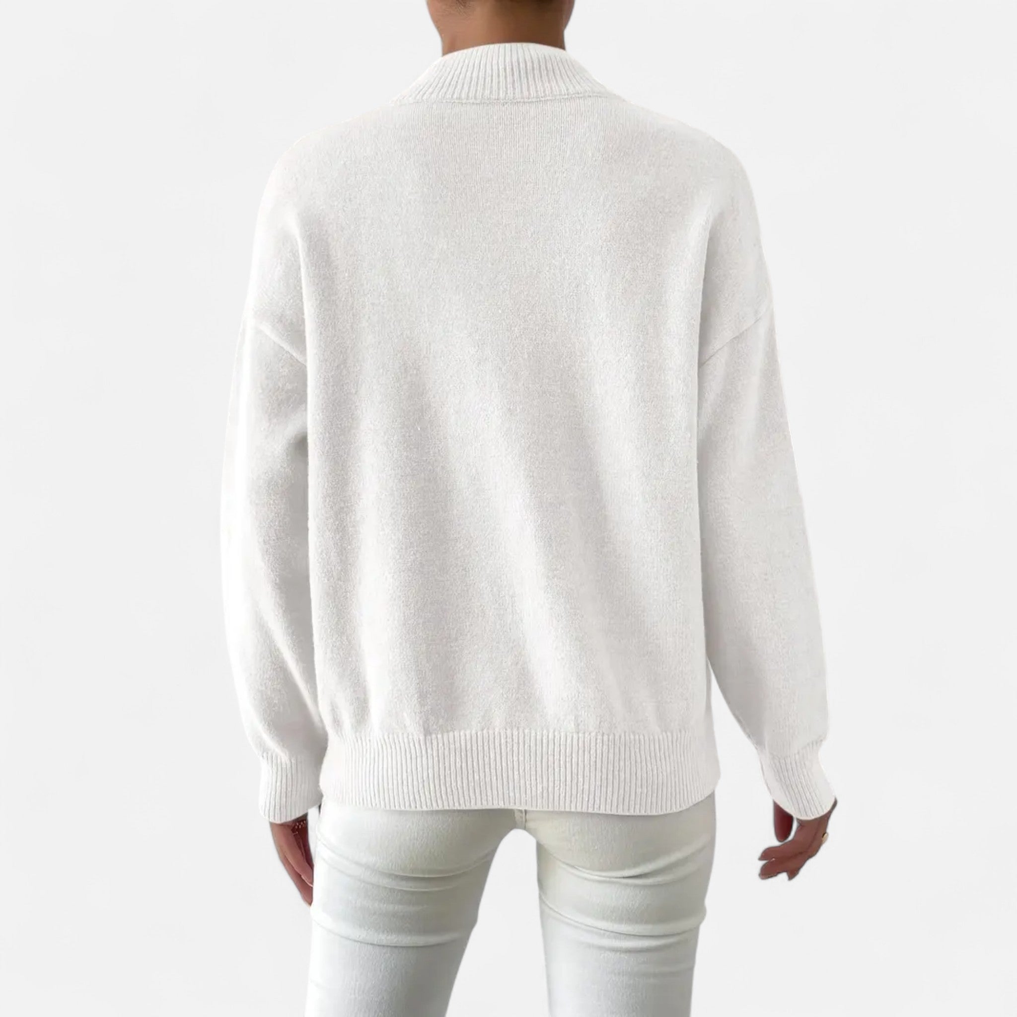 Solenne | Women’s Elegant Mock-Neck Pullover Sweater