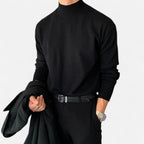 Solenne | Men’s Half-Turtleneck Cotton Blend Sweater