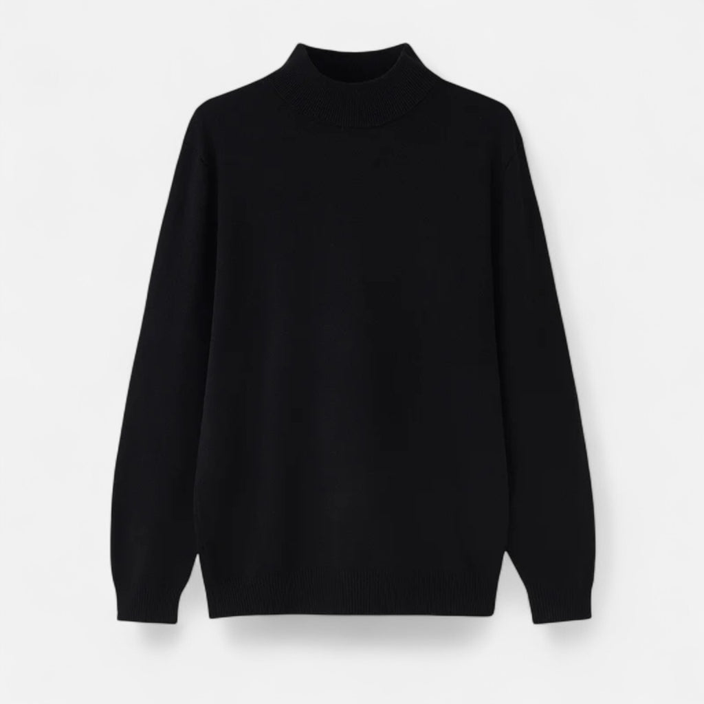 Solenne | Men’s Half-Turtleneck Cotton Blend Sweater